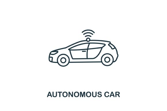 Autonomous Car Icon from IoT Collection: A Modern Design Asset for Forward-Thinking Creatives