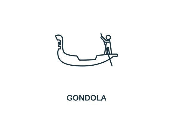 Gondola Icon from Italy Collection: A Distinctive Design Element for Web and Print