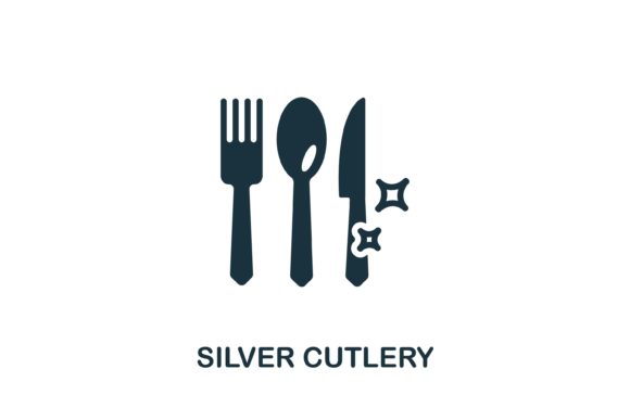 Silver Cutlery Icon: A Versatile Design Asset for Web and Visual Projects